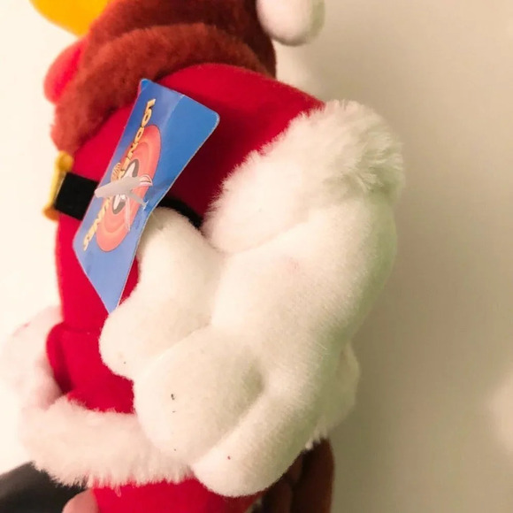 Vtg 1997 ACE Looney Tunes  Foghorn Leghorn Plush 11 Inch Stuffed Plush Toy Santa - Picture 14 of 16